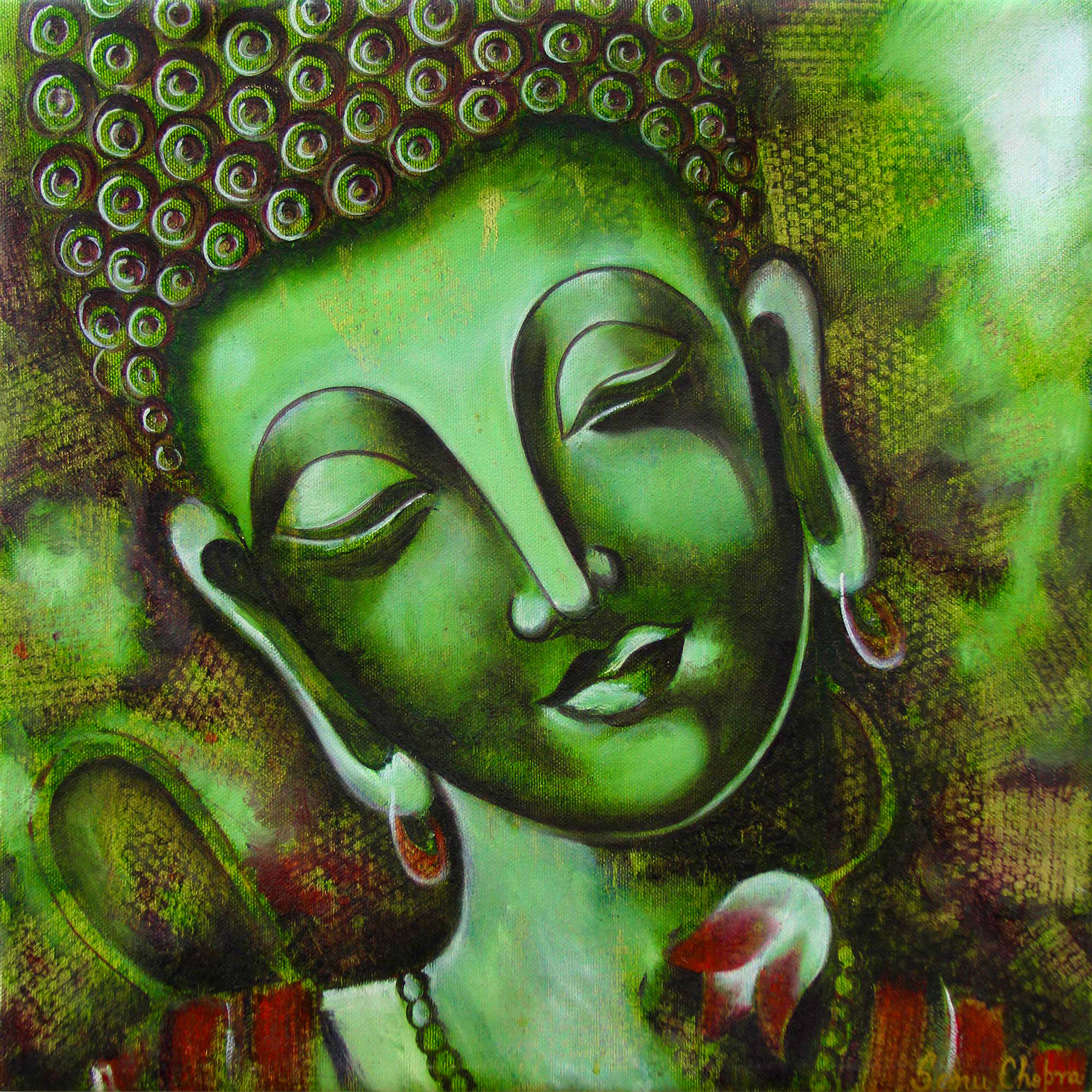 Будда с зелёным лицом