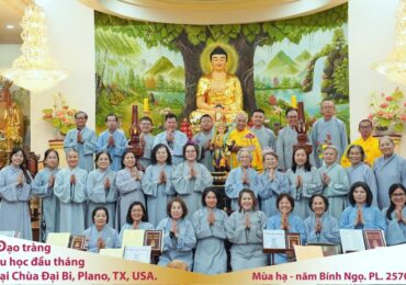 Đạo Tràng Tu Học Hằng Tháng Tại Chùa Đại Bi